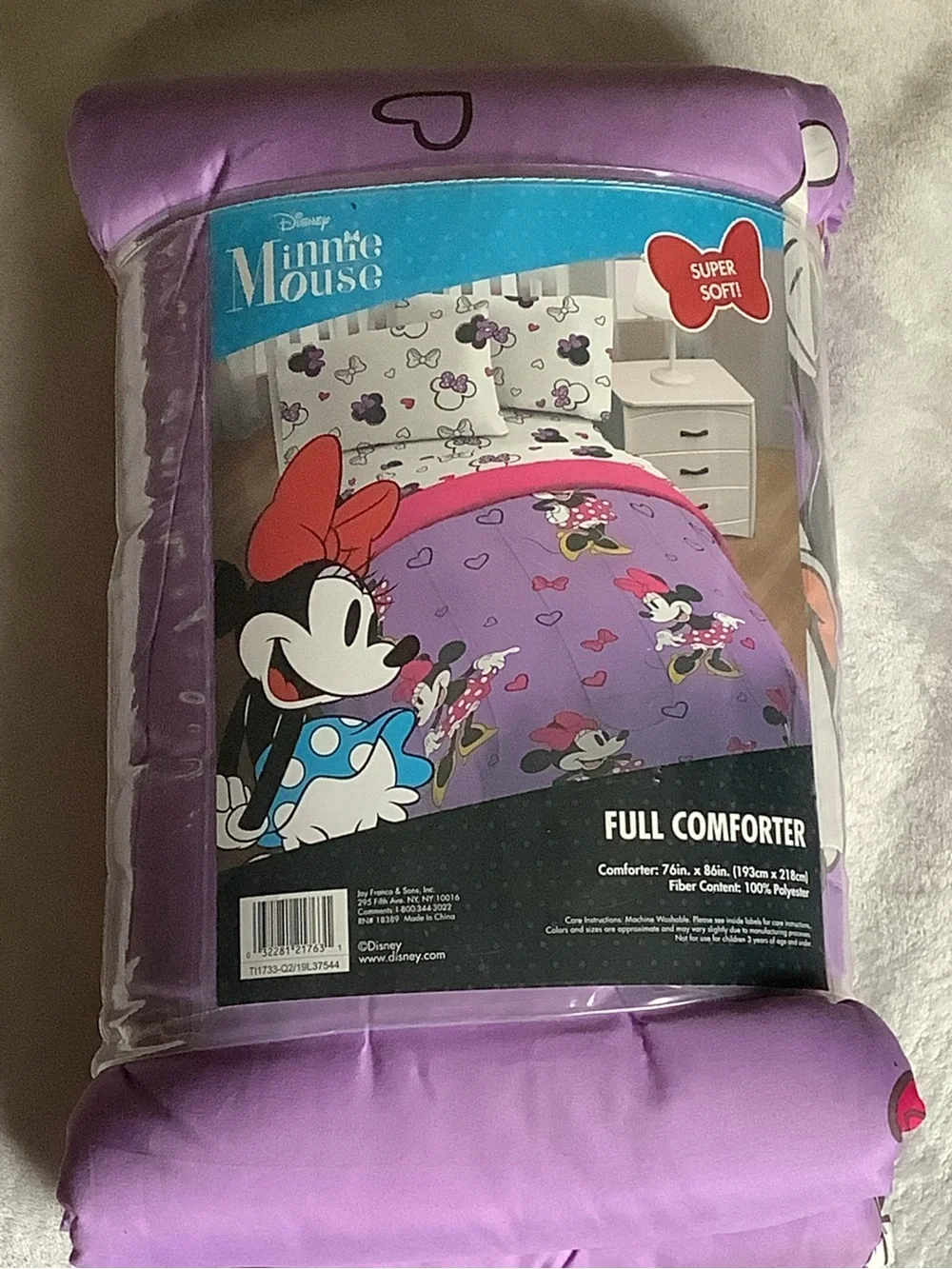 Disney Minnie Mouse Lavender and Pink Full Comforter